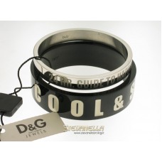 D&G bracciale Words doppio acciaio e resina nera referenza DJ0582 new